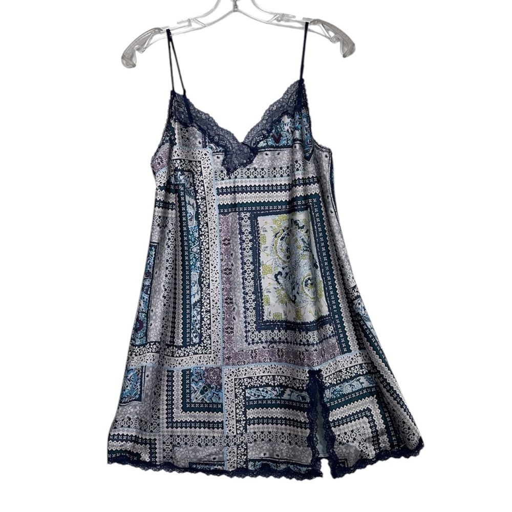 Victoria's Secret Blue and White Slip Dress Chemise Nightie